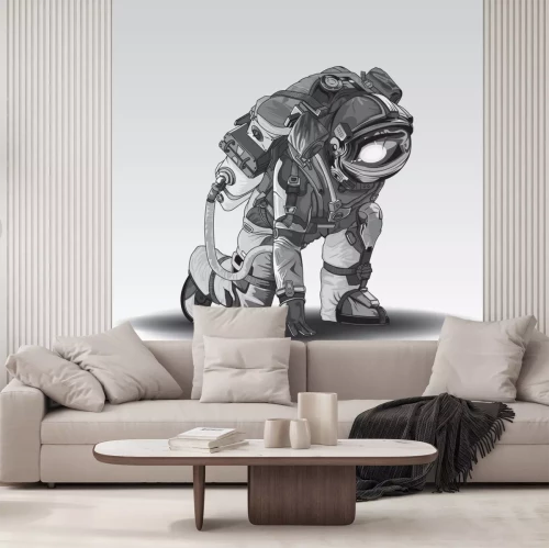 Sticker  Astronaute en position de course graphique