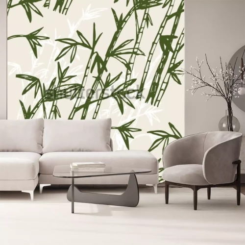 Sticker  Motif de fond de forêt de bambous. Main noyer forêt de bambous. Illustration vectorielle