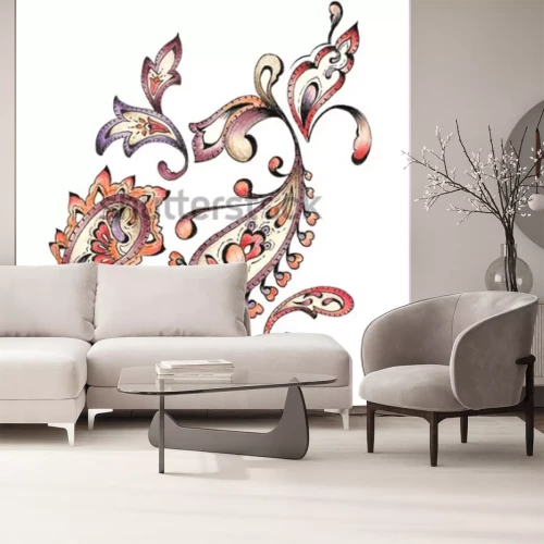 Sticker  Aquarelle Paisley Design