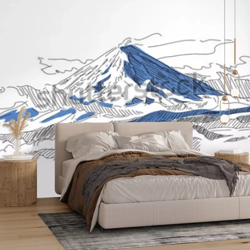 Sticker  Klyuchevskaya Sopka. Volcan. Kamchatka. Russie