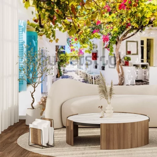 Papier peint  Belle rue sur l'île de Paros, Grèce