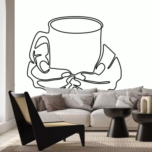 Sticker  Graphiques minimalistes de mains tenant une tasse