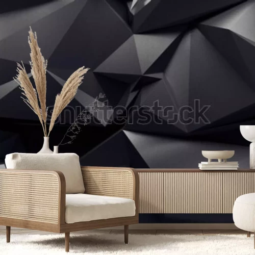 Papier peint  Structure géométrique en graphite