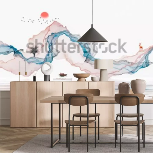 Papier peint  Aquarelle vague abstraite