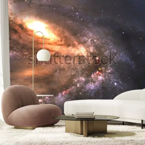 Sticker  Une galaxie spirale lumineuse dans l'espace extra-atmosphérique