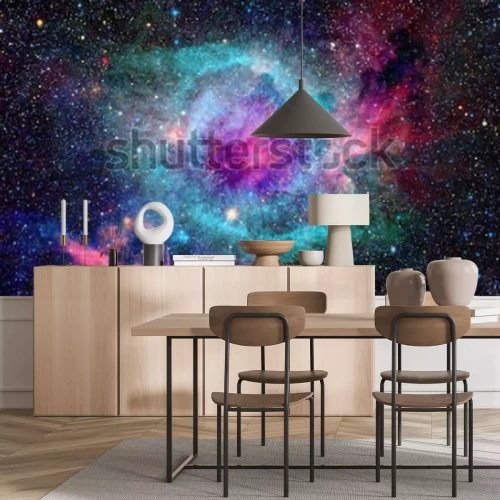 Sticker  Nébuleuse rose-turquoise sur fond d'espace