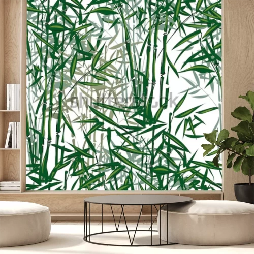 Sticker  modèle sans couture de vecteur de bambou tropical sur fond blanc ..