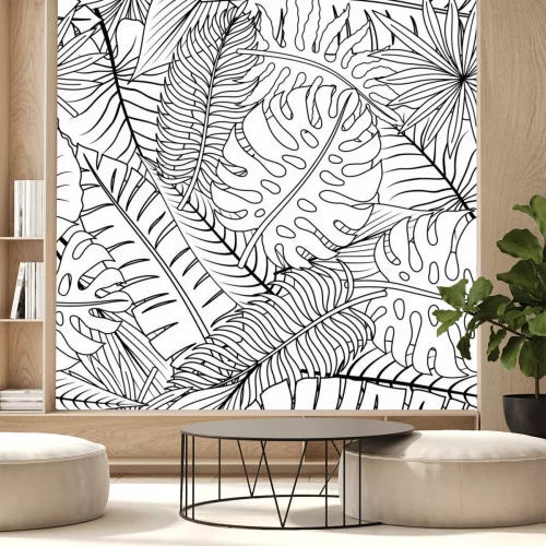 Sticker  Feuilles de monstera et autres plantes exotiques