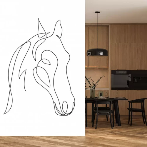 Sticker  Portrait d'un cheval peint avec des lignes