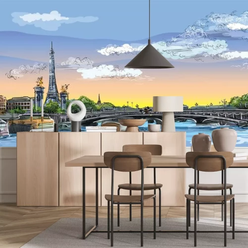 Sticker  Colorful vector hand drawing Paris 4