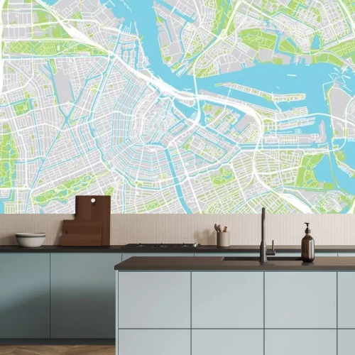 Sticker  Urban vector city map of Amsterdam, The Netherlands