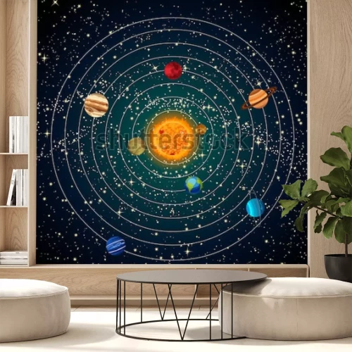 Sticker  Illustration schématique de l'espace extra-atmosphérique pour les enfants