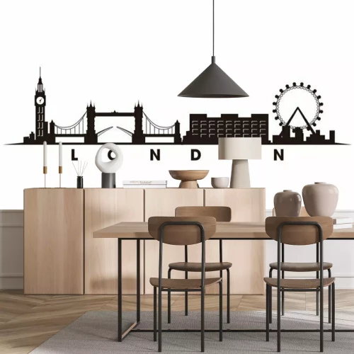 Sticker  London skyline and landmarks silhouette vector
