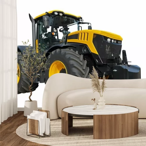 Sticker  Big yellow agricultural tractor isolated on a white background