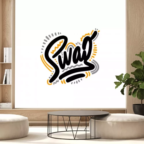 Sticker  SWAG. Vector lettering. Typoghraphy poster