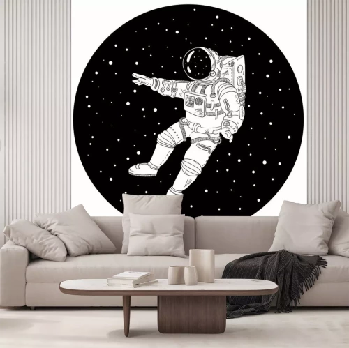 Sticker  Astronaute dans l'espace dessin simple