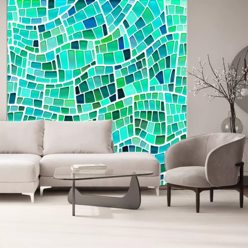 Sticker  abstract vector stained-glass mosaic background