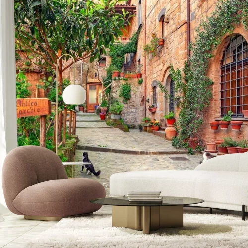 Papier peint  Toscane avec ruelles