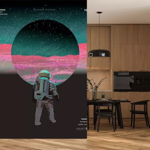 Sticker  Graphisme d'astronaute style années 80