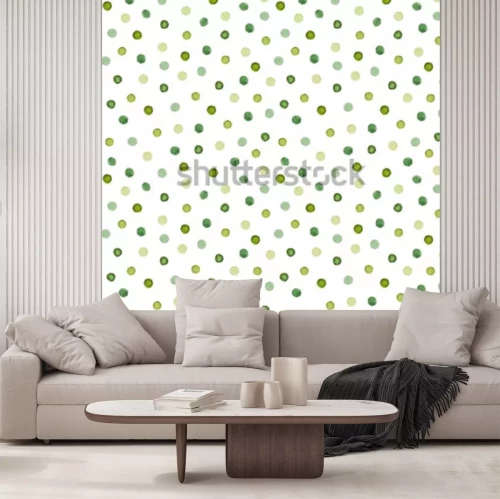 Sticker  Modèle sans couture aquarelle. Pois dessinés à la main. Abstrait avec des cercles. Illustration vectorielle