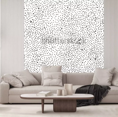 Sticker  Abstrait modèle sans couture noir et blanc. Vecteur en pointillé fond texturé.