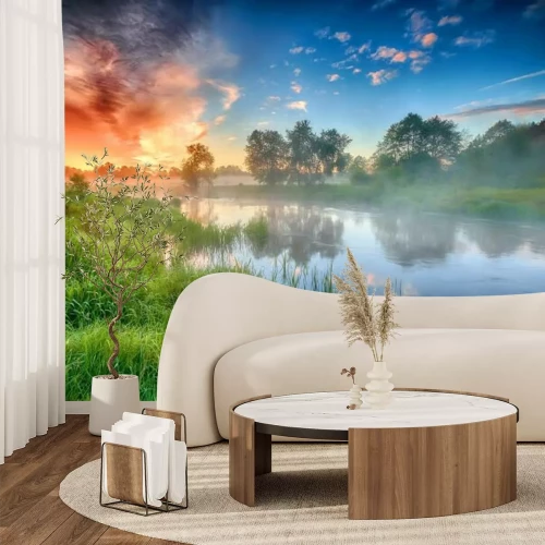 Papier peint  Ciel magique au-dessus d'une clairière avec une rivière