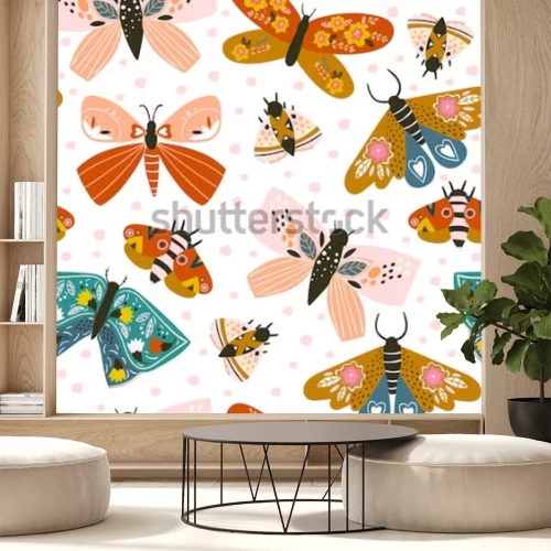 Sticker  Papillons aux motifs floraux