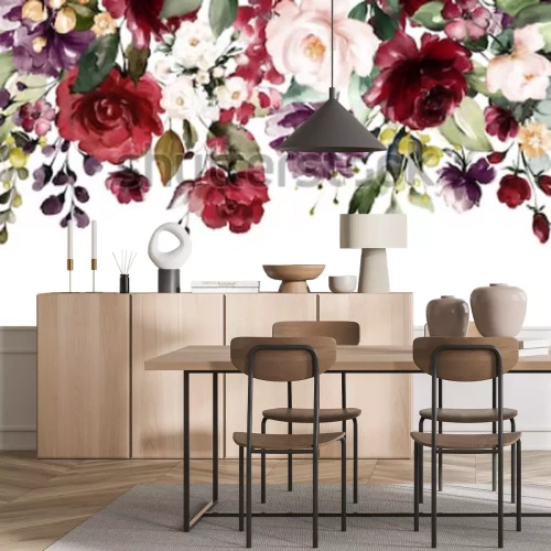 Sticker  Roses rouges sous forme de guirlande