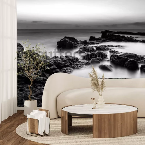 Papier peint  Mer noire et blanche