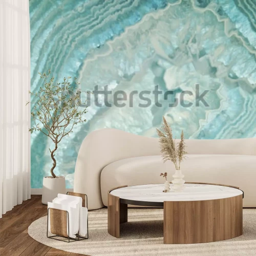 Papier peint  Agate bleue