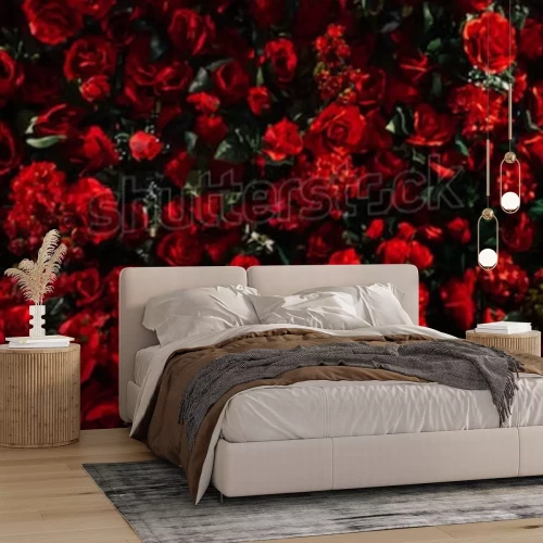 Papier peint  Bouquet de roses rouges