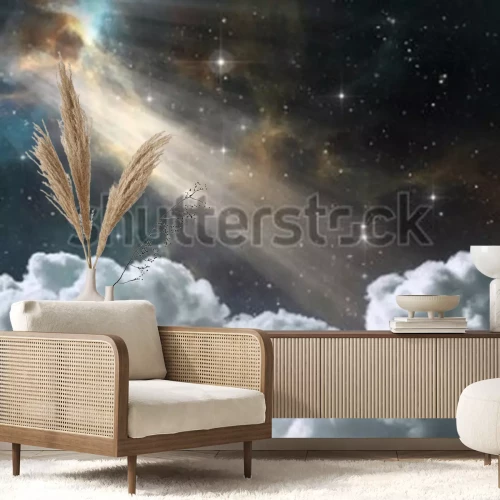 Papier peint  Les rayons du soleil dans l'espace