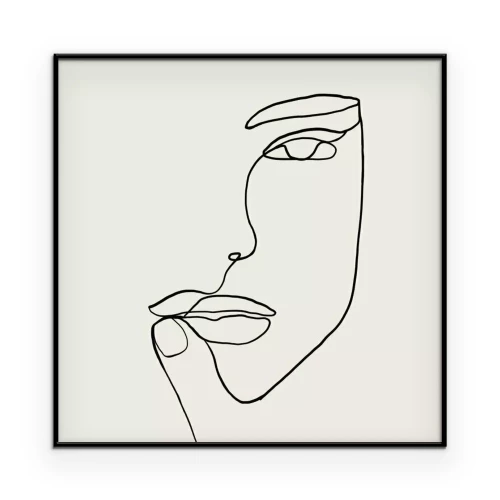 Poster  Portrait abstrait d'une femme sur fond clair
