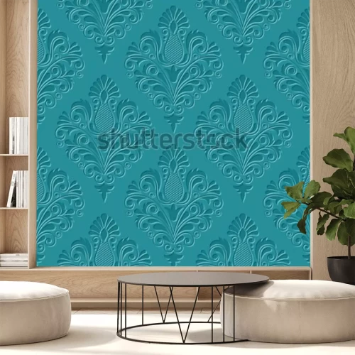 Papier peint  Vintage motif bleu