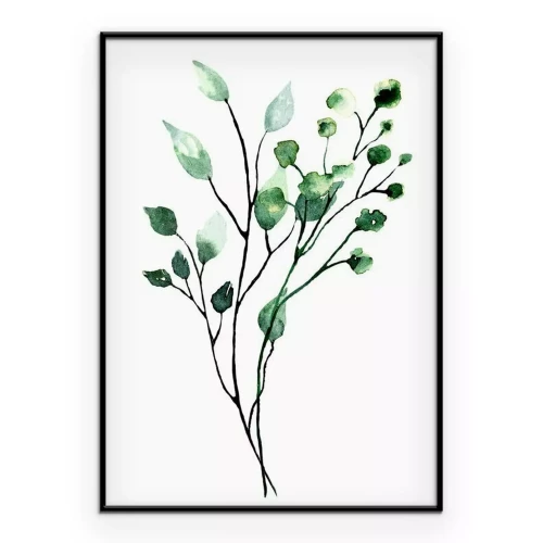 Poster  Peinture d'une branche verte