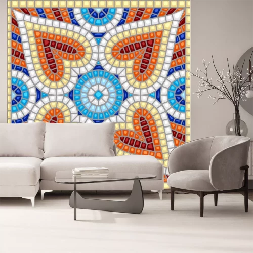 Sticker  Ancient mosaic ceramic tile pattern.