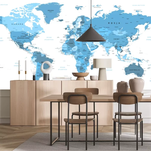 Sticker  Karte in polnischer Sprache in blau