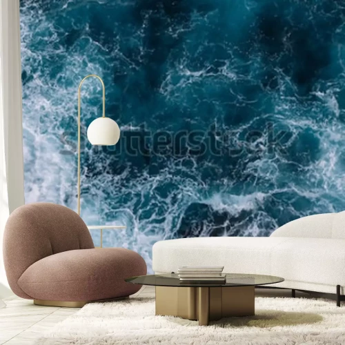 Papier peint  La mer et les vagues écumeuses