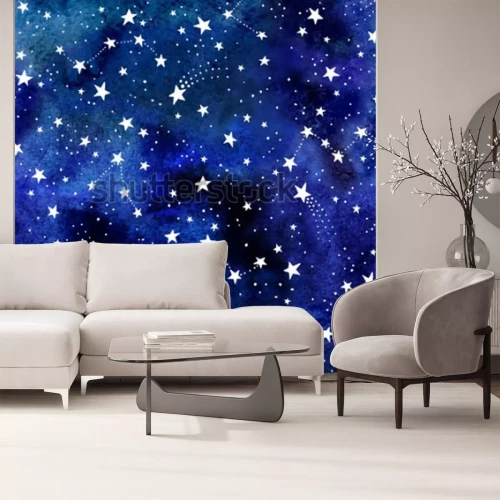 Sticker  Espace rempli de constellations et d'étoiles filantes