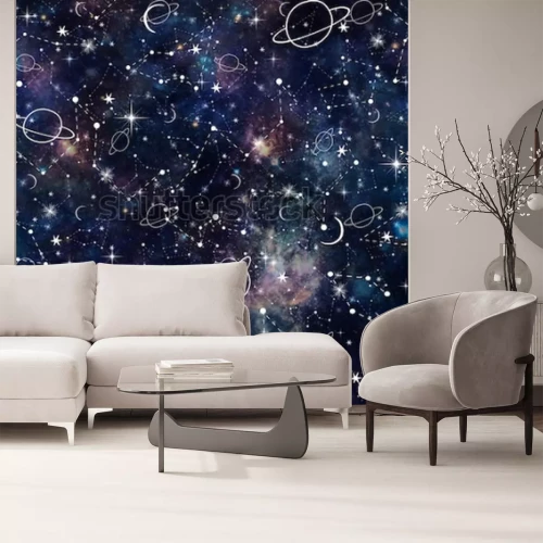 Sticker  Illustration de l'espace extra-atmosphérique pour enfants avec constellations