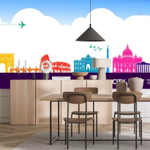 Sticker  Italy travel destination grand vector illustration.