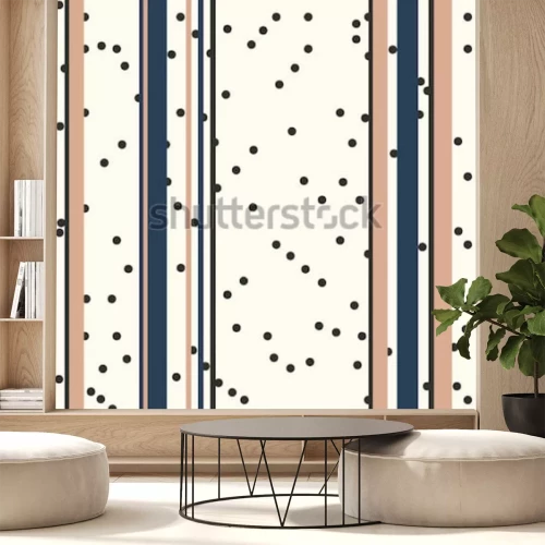 Papier peint  Lignes rétro verticales avec points