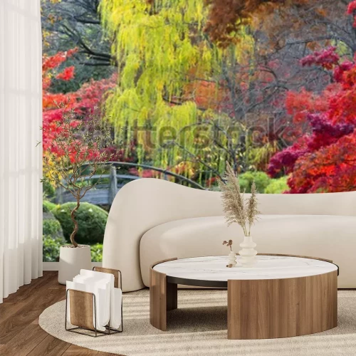 Papier peint  Nature colorée et pont