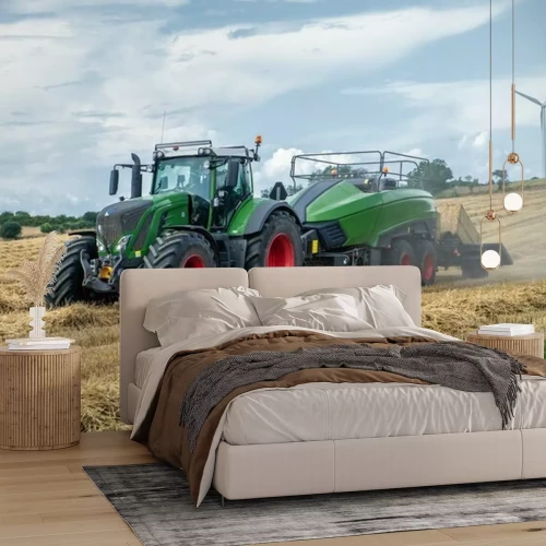 Papier peint  Tractor working in field