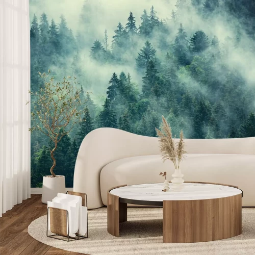 Papier peint  Forêt à flanc de montagne