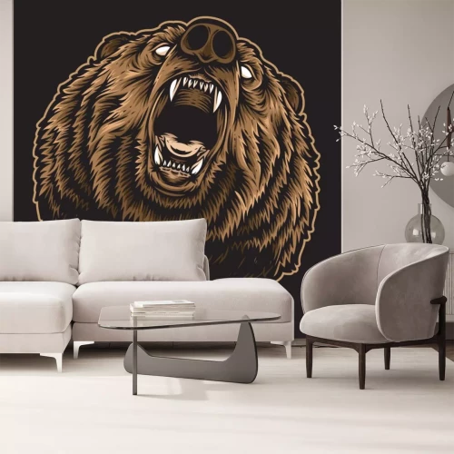 Sticker  roaring bear vector