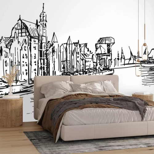 Papier peint  Croquis architectural en noir et blanc à Gdańsk