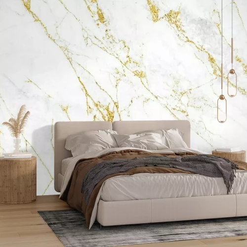 Papier peint  Mur blanc en marbre