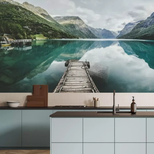 Papier peint  Lac Lovatnet en Norvège