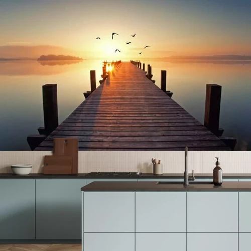 Sticker  Coucher de soleil magique sur un lac